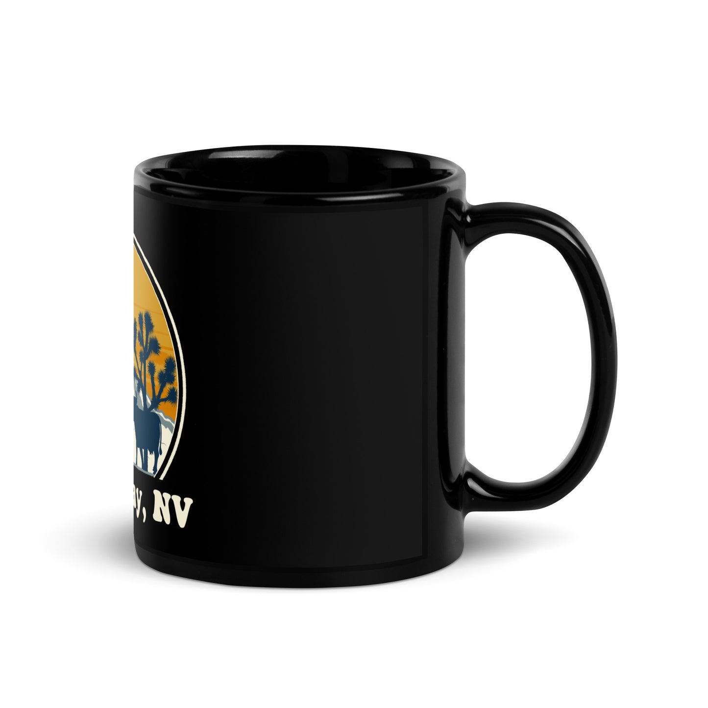 ET Highway Cattle Abduction Black Glossy Mug